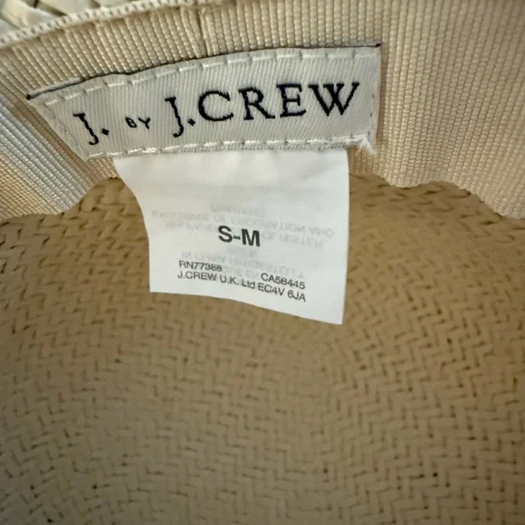 J. Crew Tan and Black Fringed Sun Hat